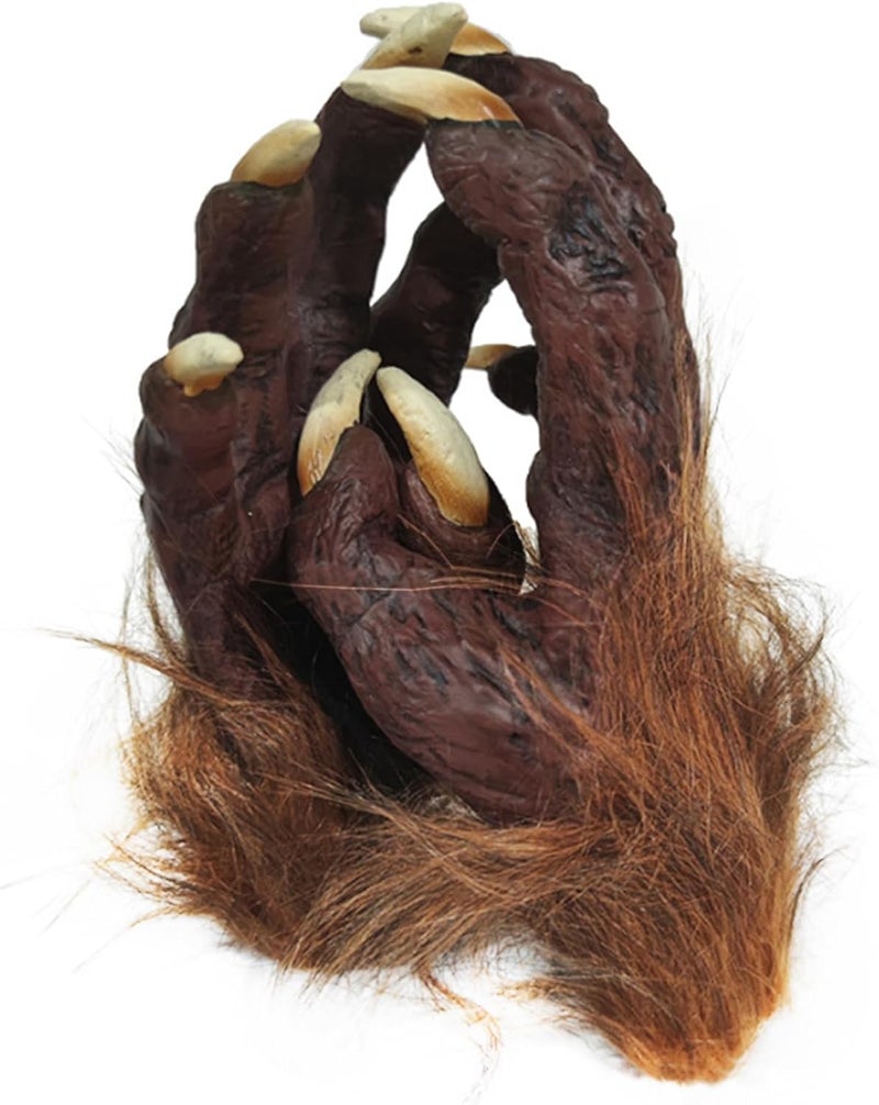 Clobeau Skeleton Gloves Hairy Werewolf Hand Claws Gloves Halloween Wolf Werewolf Cat Paw Glove Costumes Gothic Devil Vampire Glove - Image 2